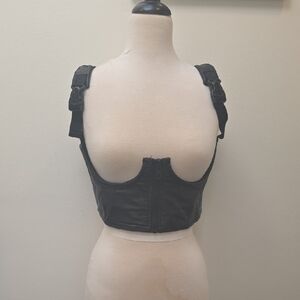 POSTER GIRL Black Crop Top with Buckle Straps